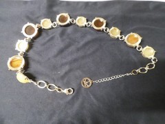 TRIFARI CHOKER NECKLACE – MULTICOLORED LUCITE STONE GEMS – SILVER COLOR