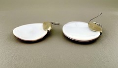 Vintage Shell Earrings Cowrie Drop Dangle Boho Spotted Leopard