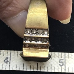 Vintage Gold Plated Smokey Grey Aust & Clear Crystals Unique Ring varied sizes