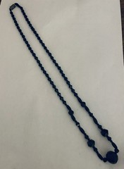 Vintage 23” Black Jet Beaded Necklace W/Faceted Beads Very Good Condition