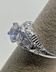 Antique Old Mine Cut Natural Diamond Engagement Ring 1.35 ct Platinum