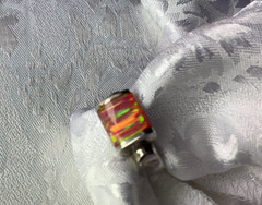 **ESTATE*VINTAGE*MEN’S**FIRE*OPAL*STERLING*SILVER*RING*SIZE*13*EXQUISITE*COLORS*