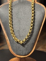 Vintage Monet Triple Barrel Link Ribbed Chain Modified Rolo Chain