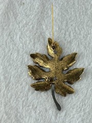 Vintage Antique Gold Silver Tone Maple Leaf Brooch