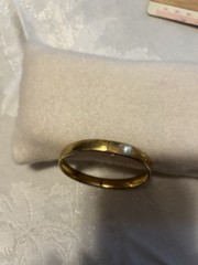$360 Marathon 12K GF Hinged BANGLE BRACELET Engraved Flowers 12.6 Grams 8mm 7″