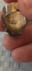 Vintage Taxco Mexico 925 Sterling Silver Turquoise Poison Locket Ring TS-15