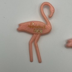2 Vintage Hialeah Pink Flamingo Brooch Pin 1968 1969 Park Race Track Souvenir