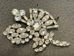 Signed Austria Designer Clear Rhinestones Pendant For Necklace – GLAMOROUS!!