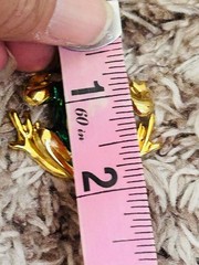 AAI Green Enamel Gold Tone Frog Brooch Pin Vintage Signed