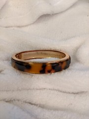Estate Sale Faux Tortoise Shell Bracelet Hinged Clip On 1/2″ Wide approx6″L