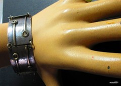 VTG Mid Century Modern Artisan Panel Bracelet Industrial Machine Age Brutalist