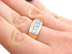 0.68Ct Diamond and 18k Yellow Gold 18k White Gold Dress Ring Circa 1950