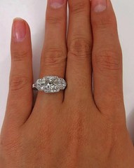 3Ct Art Deco Vintage Style Lab Created Diamond Engagement 14k White Gold FN Ring