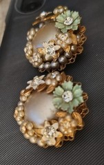 Miriam Haskell Vintage 1940s Unsigned Earrings.