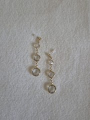 Gold-Tone Crystal Drop Bezel-set Graduated Post Earrings