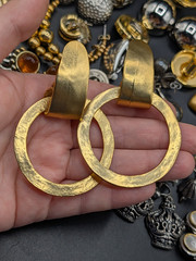50 Pairs of Mostly Vintage Silver Tone and Gold Tone Earrings For Wear Or Crafts