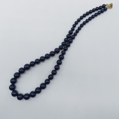 VTG Napier Graduated Beaded Necklace Dark Blue Boho Everyday Wear 24″