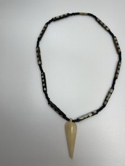 Vintage Tribal Style Horn & Bone Pendant Bead Necklaces – Set of 2 – 18.5”/19”