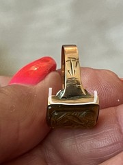 Sweet Victorian 10k Yellow Gold Carved Tiger Eye Cameo Ring 1.90 Grams Size 6
