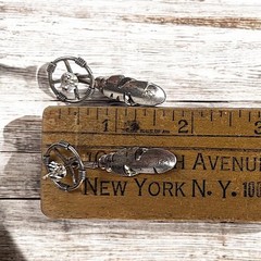 Vintage Navajo Sterling Silver Feather Dangle Earrings by Ernest Rangel, 1.75″