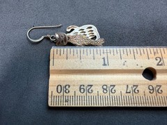 4.21g Vintage Sterling Silver 925 Cat Dangle Drop Earrings Textured Unique M