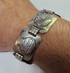 925 Sterling Silver Mexico Taxco beto horse donkey Bracelet -Signed LZ GUAD JAL?