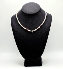 Southwestern USA Heishi Olive Shell Turquoise Stone Center Handcrafted Necklace