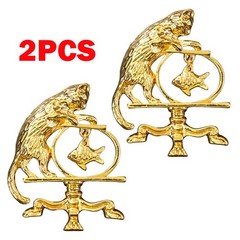 2Pc Antique Jewelry Cat Vintage Fishing Brooch Personality Fashion Zinc Alloy US