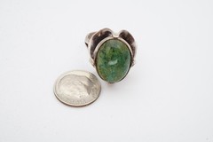 Vintage Taxco Mexico Sterling Silver 925 Turquoise Ring Size 9.75