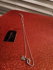 Cookie Lee Shooting Blue Star Teddy Bear Girls Silver Necklace