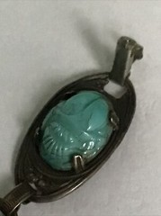 Art Deco Egyptian Revival Matching Scarab Beetle Bracelet/Sterling Ring/Earrings