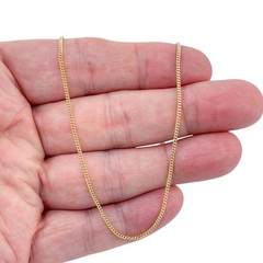 Vintage Gold-Tone Sterling Silver 925 Curb Link Chain Necklace 18.5″-20.5″