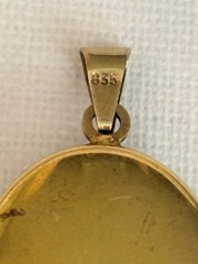 Ant. Victorian Memento Mori 19th C Silver 835 Gild Skull Pendant Photo Locked