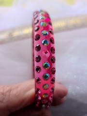 Vintage Y2K Lucite Rhinestone Bangle Bracelet Lot of 5 AB Crystal Neon Colors