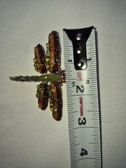 Vintage SWOBODA Multi Gemstone Dragonfly Brooch Pin Ruby Jade Garnet Peridot