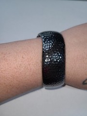 Gun Metal Hammered Cuff Bracelet Open Wide Boho Retro WOMEN Jewelry
