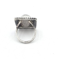 Brutalist Rutilated Quartz Sterling Silver Statement Ring Sz 7 Vintage Artisan