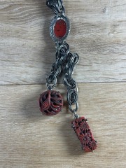 Vintage Selro Selini lariat necklace W Asian Themed Charms