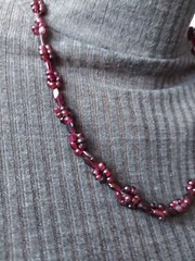 Beads vintage USSR natural stone Garnet Almandine 54 cm