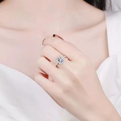 2.5Ct VVS1 Emerald Cut Lab-Created Diamond Engagement 14K White Gold Finish Ring