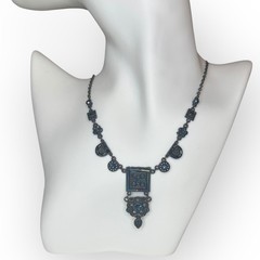 Fairy Grunge Whimsygoth Romantic Vintage Iridescent Stone Art Deco 15″ Necklace