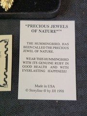 Rare Dale Kinkaid Hummingbird Brooch Necklace Ruby Precious Jewels Of Nature