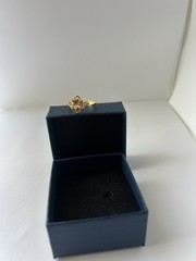 Vintage Orange Cubic Zirconia Ring Gold Plated Womens Size 8.5
