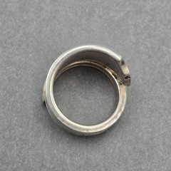 Vintage Gorham Silver Spoon Ring Size 6.5 S Monogram Statement Piece Upcycled