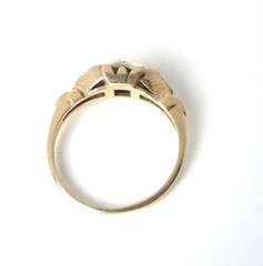 Antique EMPRESS Diamond .18 ct 14K Y/WG Ring Sz 6 * GAL Appraisal * Gift Box
