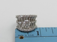 Ross Simons Sterling Silver Ring CZ Cocktail Statement Vintage Size 7