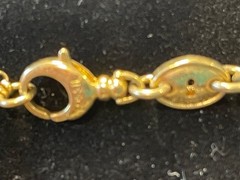 Vintage Signed fossil Women’s Champagne glass Bubble Link Necklace gold tone