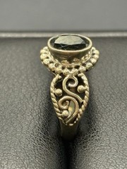 Vintage Sterling Silver Green Quartz Ring Size 8.25 F9