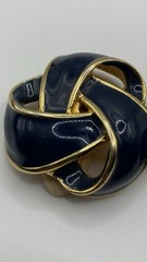 Vintage Les Bernard Vc Gold Email Tone Clip On Earrings