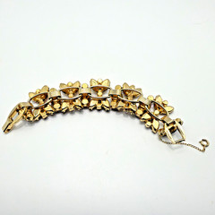Vintage Juliana 5 Link Bracelet Frosted Brown Austrian Crystals & Topaz